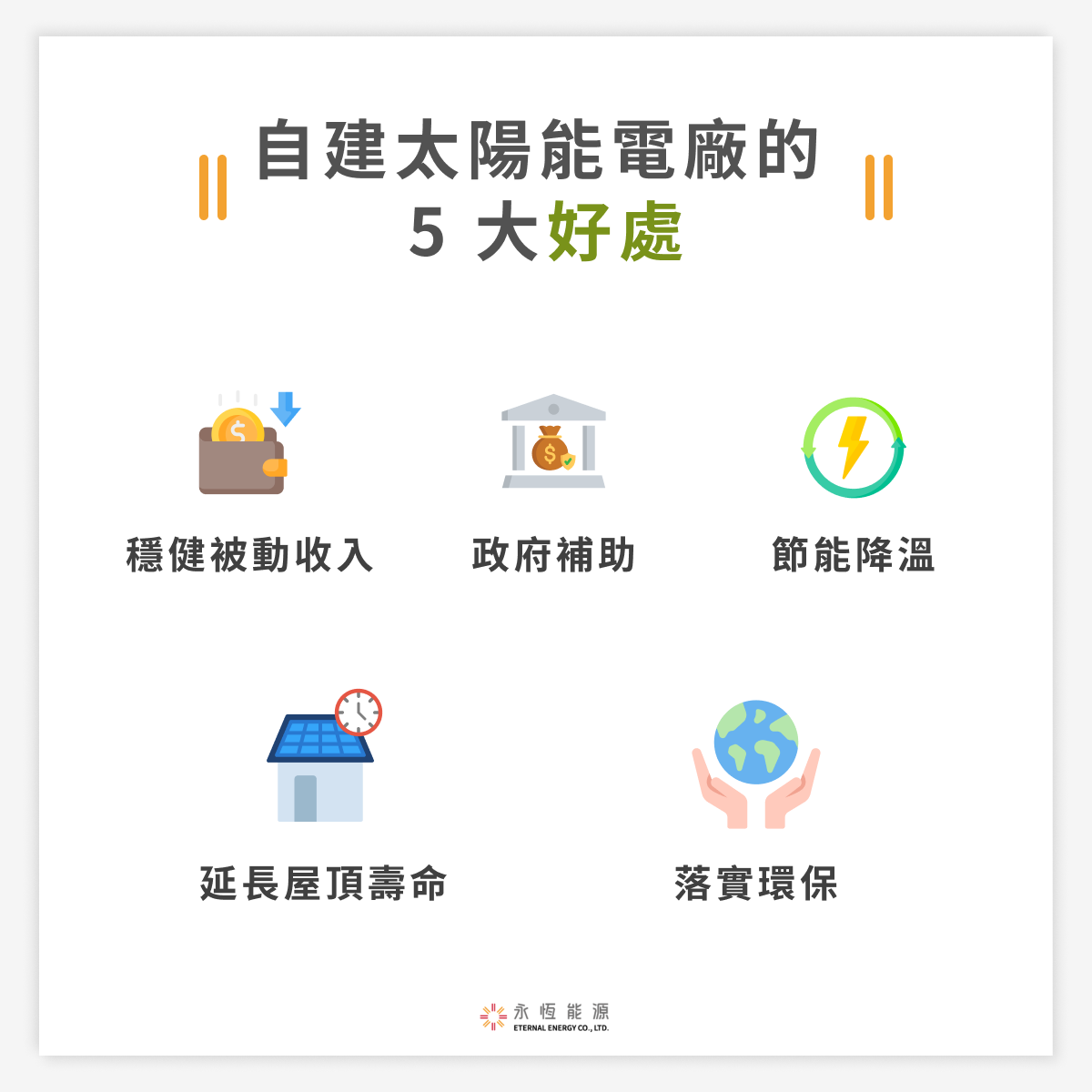 自建太陽能電廠的 5 大好處