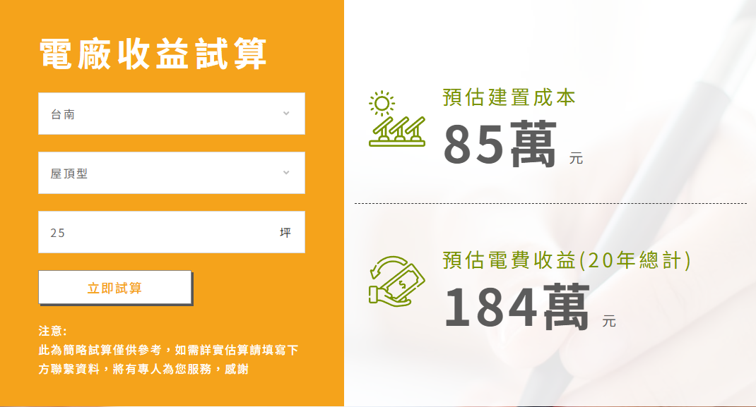 電廠收益試算